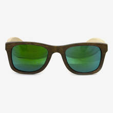 Nebelkind Bamboobastic darkbrown/nature (green mirrored) Sunglasses in Frame stained dark brown /  Temples natural-colored