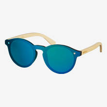 Nebelkind Hybrid Bamboo Green Mirrored Sunglasses in Natural-colored bamboo