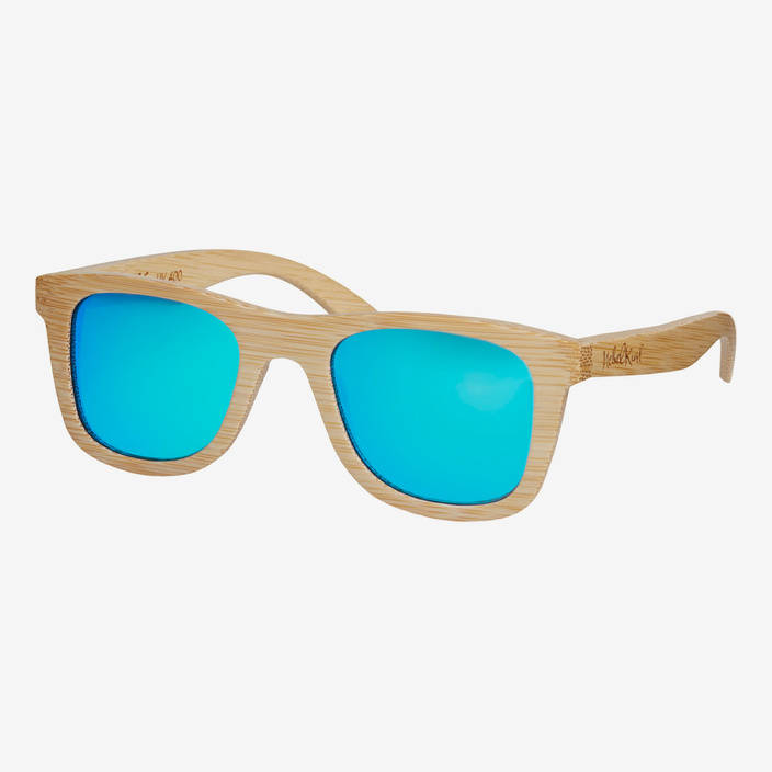 Nebelkind Bamboobastic nature (light blue mirrored) Sunglasses in Natural-colored bamboo