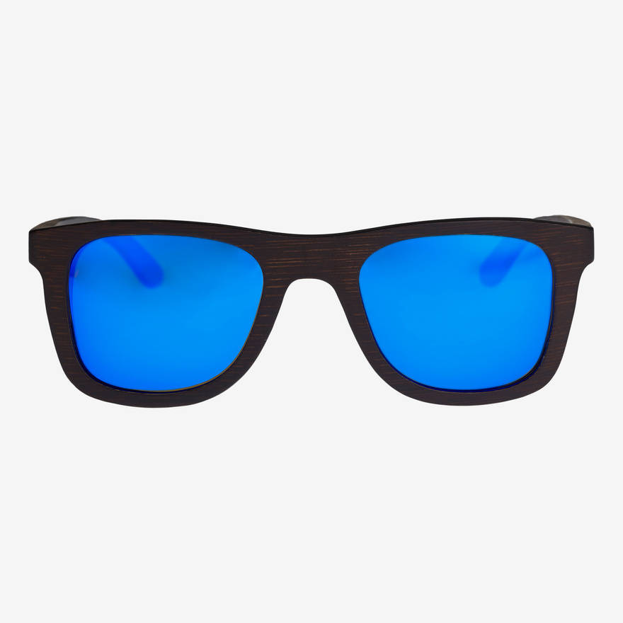 Nebelkind Bamboobastic darkbrown (blue mirrored) Sunglasses in Stained dark brown