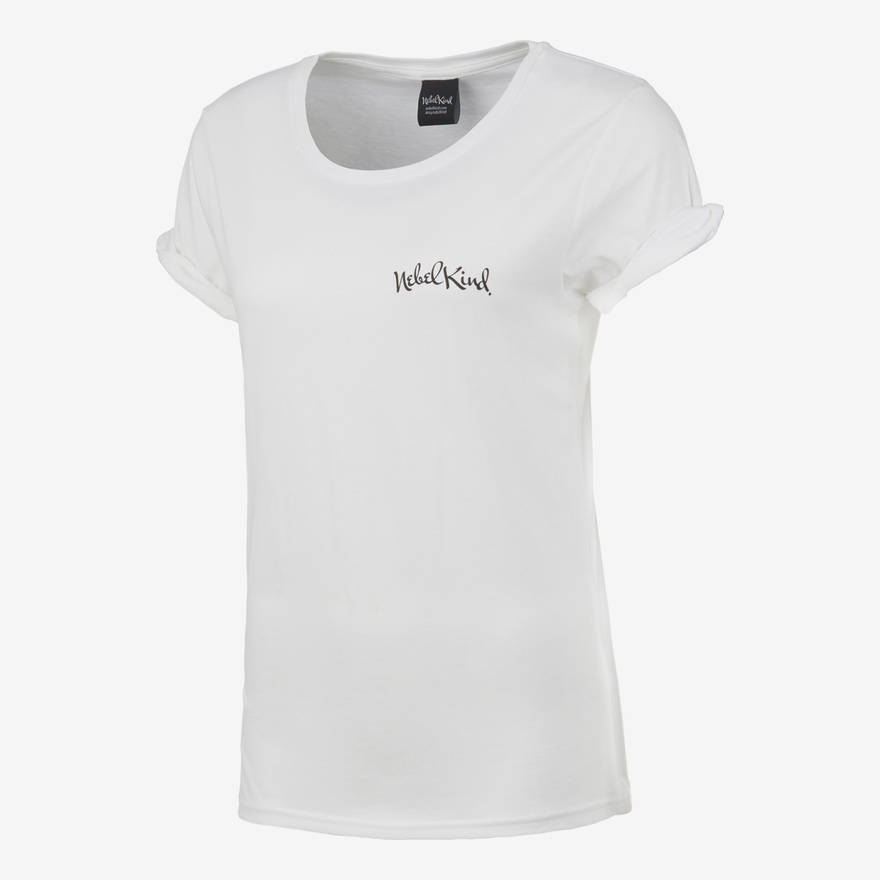 Nebelkind Basic Shirt Aufgerollte Ärmel Weiß Frauen in weiß