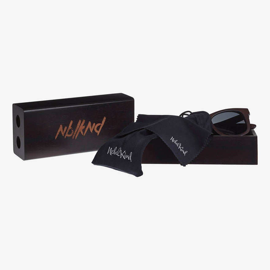 Nebelkind „Pitch-Black“ Wooden Sunglasses in stained black-brown