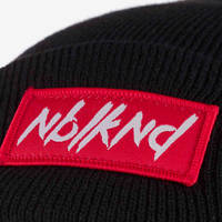 Nebelkind Folded Beanie Black with Logo in black